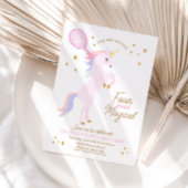 Verjaardagsuitnodiging voor eenhoorn - VIER MAGISC Kaart