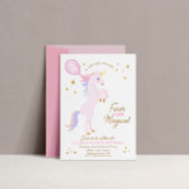Verjaardagsuitnodiging voor eenhoorn - VIER MAGISC Kaart