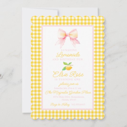 Verjaardagsuitnodiging voor eerste verjaardag met  kaart (Voorkant)