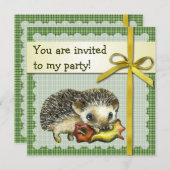 verjaardagsuitnodiging voor egel kaart (Voorkant / Achterkant)