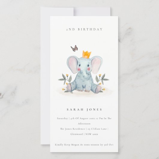 Verjaardagsuitnodiging voor elke leeftijd met baby bedankkaart (Voorkant)