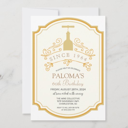 VERJAARDAGSUITNODIGING VOOR ELKE LEEFTIJD - Wijnla Kaart (Voorkant)