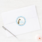 Verjaardagsuitnodiging voor Favor Sticker - Blauw (Envelop)