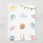 Verjaardagsuitnodiging voor feestbeesten kaart (Achterkant)
