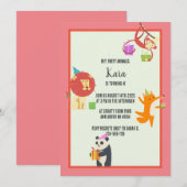 Verjaardagsuitnodiging voor feestdieren feestdagenkaart (Voorkant / Achterkant)