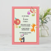 Verjaardagsuitnodiging voor feestdieren feestdagenkaart (Staand voorkant)