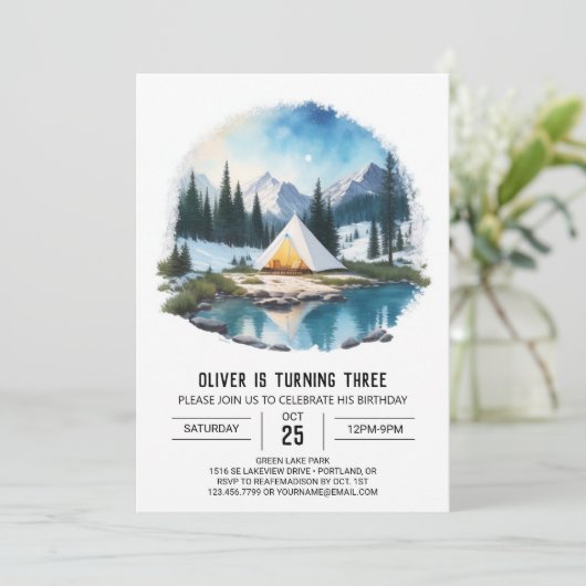 Verjaardagsuitnodiging voor Forest Explorer-Kinder Kaart (Staand voorkant)