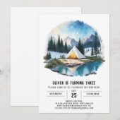 Verjaardagsuitnodiging voor Forest Explorer-Kinder Kaart (Voorkant / Achterkant)