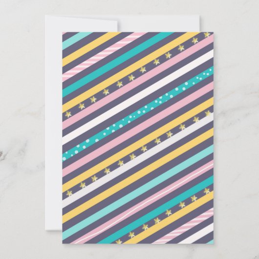 verjaardagsuitnodiging voor gebak en pyjama kaart (Achterkant)