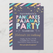 verjaardagsuitnodiging voor gebak en pyjama kaart (Voorkant / Achterkant)