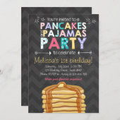 verjaardagsuitnodiging voor gebak en pyjama kaart (Voorkant / Achterkant)