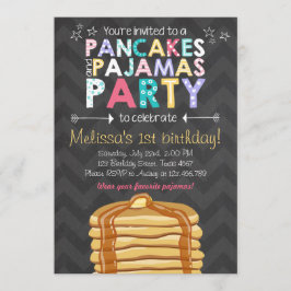 verjaardagsuitnodiging voor gebak en pyjama kaart