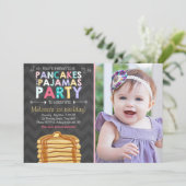 verjaardagsuitnodiging voor gebak en pyjama kaart (Staand voorkant)