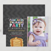 verjaardagsuitnodiging voor gebak en pyjama kaart (Voorkant / Achterkant)