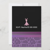 Verjaardagsuitnodiging voor giraffe kaart (Achterkant)
