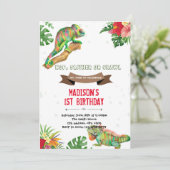 verjaardagsuitnodiging voor Girl reptile Kaart (Staand voorkant)