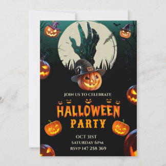 Verjaardagsuitnodiging voor Halloween-feestje Kaart