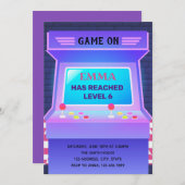 verjaardagsuitnodiging voor het spel feestdagenkaart (Voorkant / Achterkant)