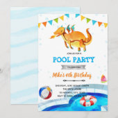 verjaardagsuitnodiging voor het strand Dragon Kaart (Voorkant / Achterkant)