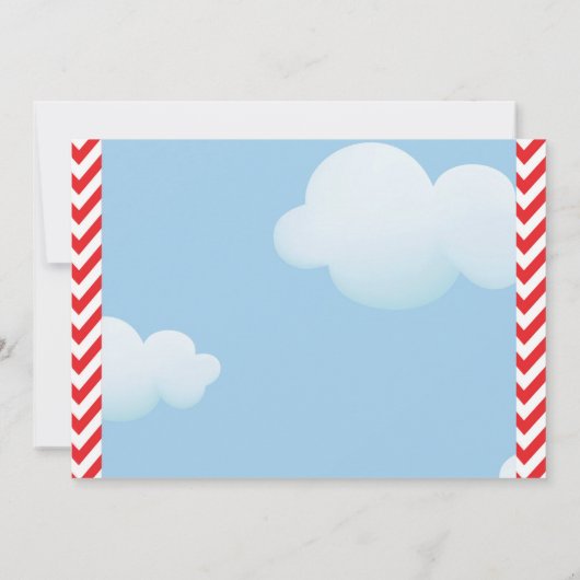 Verjaardagsuitnodiging voor het vliegtuig. Verjaar Kaart (Achterkant)