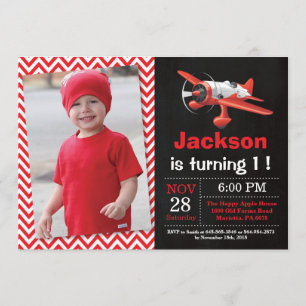 Verjaardagsuitnodiging voor het vliegtuig. Verjaar Kaart