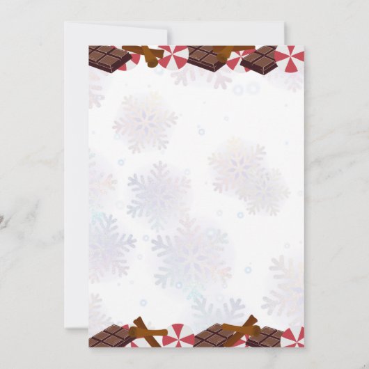 Verjaardagsuitnodiging voor hete cacaopartij kaart (Achterkant)