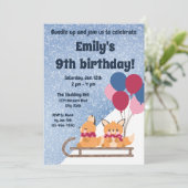 Verjaardagsuitnodiging voor honden sleeën kaart (Staand voorkant)