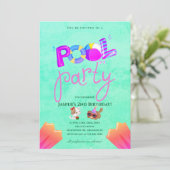 Verjaardagsuitnodiging voor hondenpoolfeest kaart (Staand voorkant)