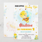 verjaardagsuitnodiging voor honingbijen kaart (Voorkant / Achterkant)