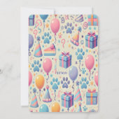  verjaardagsuitnodiging voor huisdieren kaart (Achterkant)