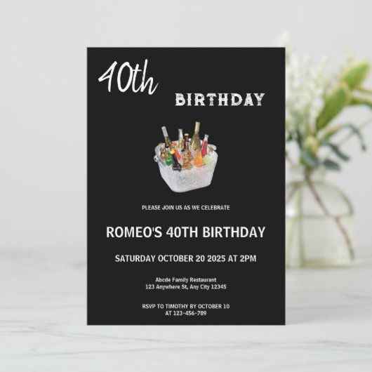 Verjaardagsuitnodiging voor ijsbier kaart (Staand voorkant)