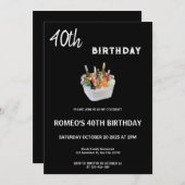 Verjaardagsuitnodiging voor ijsbier kaart (Voorkant / Achterkant)