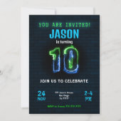 Verjaardagsuitnodiging voor jongen te bewerken kaart (Voorkant)