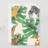 Verjaardagsuitnodiging voor jongens met dieren the kaart (Achterkant)