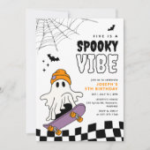 Verjaardagsuitnodiging voor jongens Spooky Hallowe Kaart (Voorkant)
