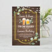 verjaardagsuitnodiging voor kazen en bier kaart (Staand voorkant)