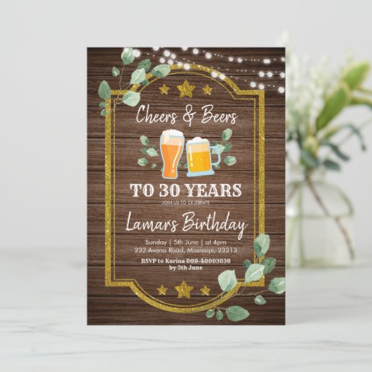 verjaardagsuitnodiging voor kazen en bier kaart (Staand voorkant)