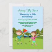 Verjaardagsuitnodiging voor Kids Golf Putt Putt Kaart (Voorkant)