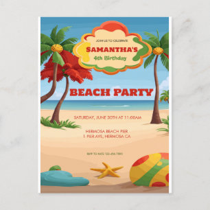 Verjaardagsuitnodiging voor Kids Tropicai Reggae B Briefkaart