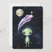 Verjaardagsuitnodiging voor Kind met ruimtethema Kaart (Achterkant)