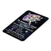 Verjaardagsuitnodiging voor Kind met ruimtethema Magneet (Linkerzijde)