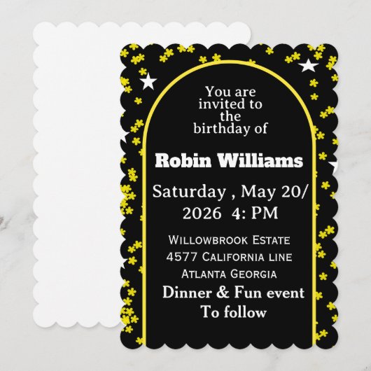 verjaardagsuitnodiging voor kinderen | bewerkbaar kaart (Voorkant / Achterkant)