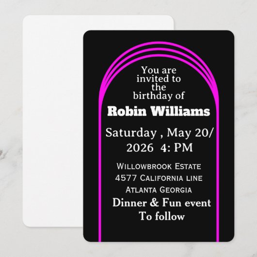 verjaardagsuitnodiging voor kinderen | bewerkbaar kaart (Voorkant / Achterkant)