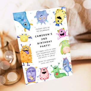 Verjaardagsuitnodiging voor kinderen Cute Little M Kaart