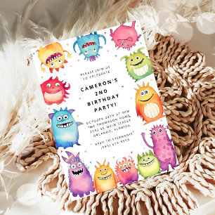 Verjaardagsuitnodiging voor kinderen Cute Little M Kaart
