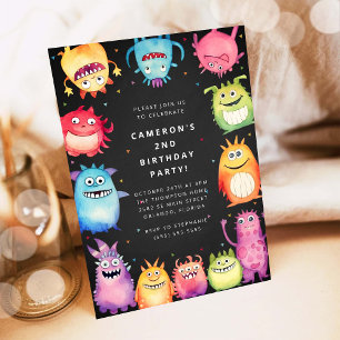 Verjaardagsuitnodiging voor kinderen Cute Little M Kaart