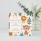 Verjaardagsuitnodiging voor kinderen in Oerwoud st Kaart (Staand voorkant)