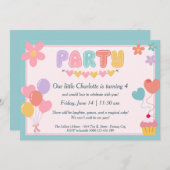 Verjaardagsuitnodiging voor kinderen in zachte pas (Voorkant / Achterkant)