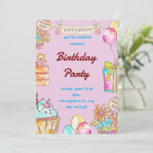 Verjaardagsuitnodiging voor kinderen kaart (Staand voorkant)