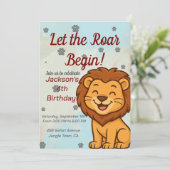 Verjaardagsuitnodiging voor kinderen met een leuke kaart (Staand voorkant)